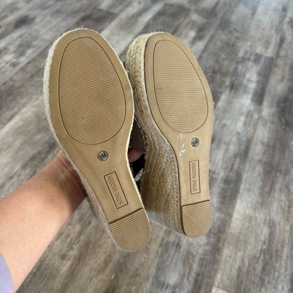 NWOT! Steve Madden Leather Jaylen Wedge Sandal with Ankle Strap - Picture 2 of 8